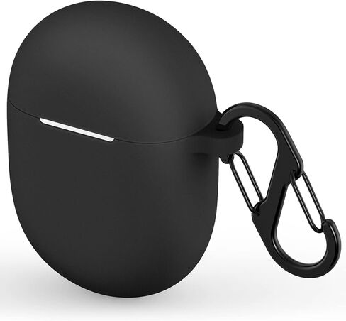 حافظة سيليكون Geiomoo متوافقة مع Google Pixel Buds Pro وGoogle Pixel Buds Pro 2، غطاء واقٍ مزود بحلقة تسلق (أسود) in Saudi Arabia