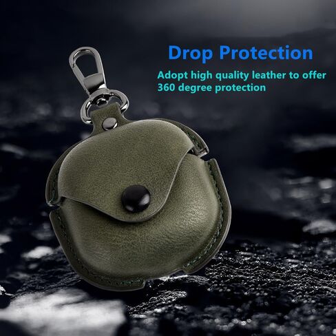 حافظة جلدية متوافقة مع هاتف Samsung Galaxy Buds 2 Pro/Galaxy Buds 2/Galaxy Buds Pro/Galaxy Buds Live حافظة واقية مع سلسلة مفاتيح، غطاء سماعة أذن رائع لطيف لحافظة شحن سماعات الأذن Galaxy (أسود) in Saudi Arabia