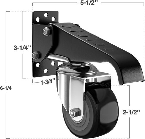 Workbench Stepdown Caster, 600 Lbs Casters Wheels Set of 4 Durable Heavy Duty Steel, 2.5" All Steel Construction Urethane Wheel with Screws & Screwdriver in Saudi Arabia