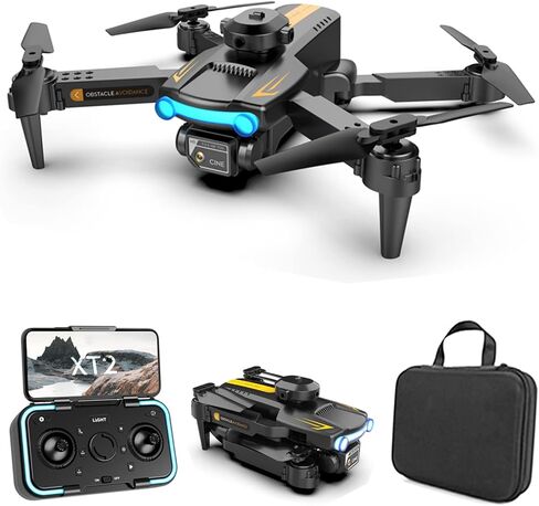 GoolRC XT2 Drone with Camera for Adults, 4K HD FPV Foldable Mini Drone for Kids, RC Qudcopter with Obstacle Avoidance, 3D Flips, Altitude Hold, Headless Mode, One Key Take Off/Land (Black) in Saudi Arabia