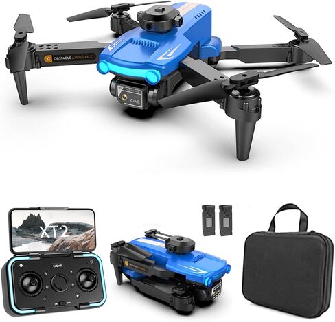 GoolRC XT2 Drone with Camera for Adults, 4K HD FPV Foldable Mini Drone for Kids, RC Qudcopter with Obstacle Avoidance, 3D Flips, Altitude Hold, Headless Mode, One Key Take Off/Land (Black) in Saudi Arabia