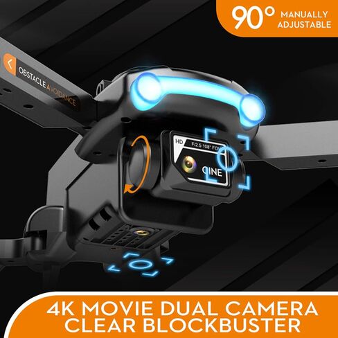 طائرة بدون طيار GoolRC XT2 مع كاميرا للبالغين، طائرة بدون طيار صغيرة قابلة للطي بدقة 4K HD FPV للأطفال، RC Qudcopter مع تجنب العوائق، تقلبات ثلاثية الأبعاد، تثبيت الارتفاع، وضع مقطوعة الرأس، مفتاح واحد للإقلاع/الأرض (أسود) in Saudi Arabia
