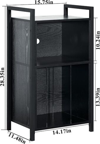 YAHARBO Record Player Stand, 3-Shelf Brown Vinyl Record Holder with Storage, Record Stand, Vintage Turntable Stand Holds Up to 100 Albums, Record Table with Handle for Living Room, Bedroom, Office in Saudi Arabia