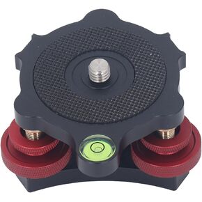 Tripod Head Leveling Base Camera Leveler, 3 Wheel Head, 3/8 Inch Bubble Level Aluminum Adjusting Tripod Head Plate for DSLR Camera Macro Panoramic Photography