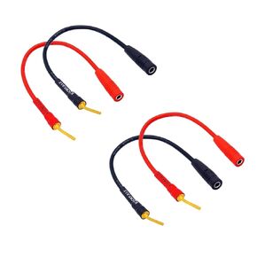 Pin Banana Plugs to 4mm Female Banana Jack Speaker Audio Adapter, 2mm Pin Plug Screw Type, 8 Inches Banana Plug Adapter Cable, 4- Packs