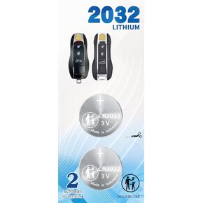 Key Fob Battery Replacement for Porsche fits 2010-2021 Panamera Cayenne Cayman 911 Boxster Macan 718 Tacan Smart Key Fob with led Light matts Accessories (2Pack CR2032)