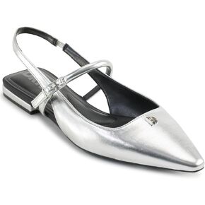 DKNY Women's Cairo Flat Mule, Silver, 8