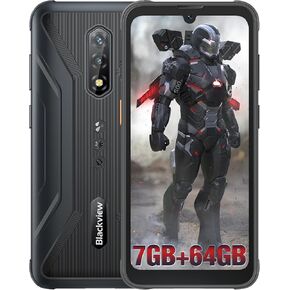 هاتف بلاك فيو BV5200Pro متين، 7 جيجابايت + 64 جيجابايت SD 1 تيرابايت، هاتف ذكي متين، 5180 مللي أمبير في الساعة ثماني النواة، هاتف ذكي مقاوم للماء 6.1 بوصة HD + IP69K، 3 فتحات للبطاقات 4G LTE، وضع معرف الوجه/القفاز، NFC/OTG-أسود in Kuwait