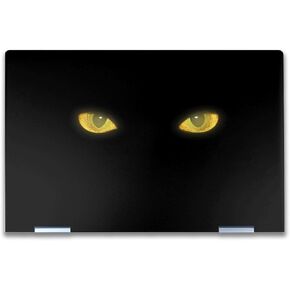Glossy Glitter Laptop Skin Compatible with HP Envy x360 14" (2023) - Cat Eyes - Premium 3M Vinyl Protective Wrap Decal Cover - Easy to Apply | Crafted in The USA by MightySkins