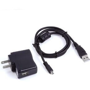 محول طاقة تيار متردد USB داخل الكاميرا/شاحن بطارية + سلك كمبيوتر لـ Casio Exilim EX-ZS10