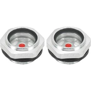 PATIKIL Air Compressor Oil Sight Glass, 2 Pack M27x2 Male Thread Aluminum Alloy Oil Liquid Level Gauge Air Compressor Parts with O-ring