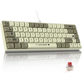 ATTACK SHARK AK680 60% Wired Mechanical Gaming Keyboard,Hot-Swappable,RGB Rainbow Backlit,UV Printing and EVA Sound Control,Fully Anti-Ghosting,Programmable,Red Switch for Windows/Mac Grey&White