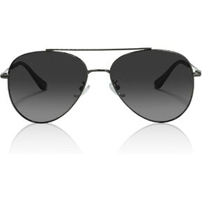 CoolHoney Polarized Aviator Sunglasses for Men: 1.0mm Thick Lenses,Stainless Steel Frame,Classic Timeless Design,Ideal for Driving and Beach,Unisex Fit (Grey Metal/Dark Grey Classic)