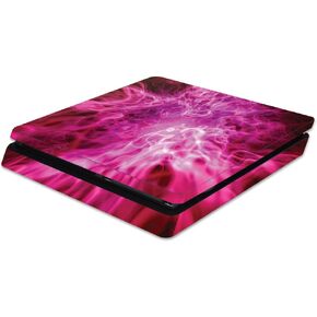 MightySkins Skin Compatible with Sony PS4 Slim Console - Red Mystic Flames | Protective, Durable, and Unique Vinyl Decal wrap Cover | Easy to Apply, Remove, and Change Styles | Made in The USA