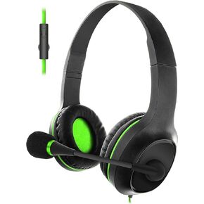 Sentry HPX-GX25GR Stereo Gaming Headset, Green; in-line Volume and On/Off Mic Control; Rotating Omnidirectional Microphone; Adjustable Headband; Comfortable Earpads