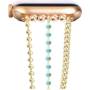 MORWLAT Gold Chain Bracelet Compatible for Apple Watch Band 41mm 40mm 38mm Series 9 8 7 SE 6 5 4 3, Women Fashion Slim Jewelry Metal Apple Watch Band Chain Bracelets for iWatch Bands Series 2 1