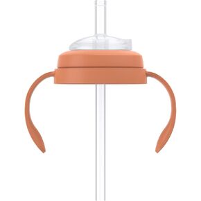 Quark BuubiBottle SipKit Bottle to Sippy Cup Transition Kit - Includes Grip Collar with Handles, Silicone Straw, & Leak-Proof Straw Top - Dishwasher Safe - BPA-Free, PVC-Free, Toxin-Free – Orange