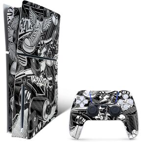 MightySkins Skin for PS5 Playstation 5 Slim Disc Edition Bundle - Mono Hip Hop Protective, Durable, and Unique Vinyl Decal wrap Cover Easy to Apply, Remove, and Change Styles Made in The USA