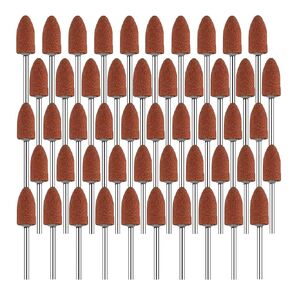 𝐉𝐔𝐍𝐋𝐈𝐗𝐍 50 Pcs T Shape Rotary Grinding Stone Set - 1/8'' Shank Abrasive Mounted Stone Grinding Point Polishing Bits Big Cylindrical Shape for Dremel