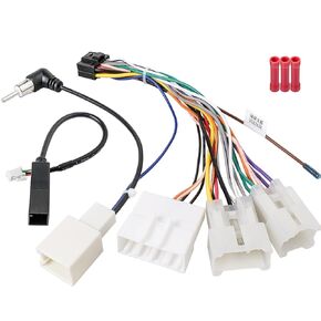 Stereo Wiring Harness Kit with 16Pin Android Radio Connector Replacement for Toyota Camry Corolla RAV4 Yaris Land Cruiser Vios Reiz 28Pin 10/6Pin Radio Wire Antenna Adapter