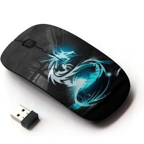 [ Optical 2.4G Wireless Mouse ] [ Blue Shine Tribal Dragon ]