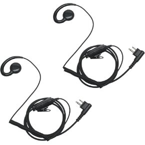 Cp200d Earpiece Walkie Talkie Headset with Mic Ptt Compatible for Motorola Cp200 Cp185 Cp200d Rdm2070d 2 Way Radio 2 Pin C Shape,2 Pack
