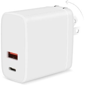 65W USB-C Charger, Dual Port QC + PD 3.0 Wall Charger, Foldable GaN Fast Charger for MacBook Pro/Air/iPad Pro/iPhone15/15 Plus/ 14/14 Plus/14 Pro Max/Apple Watch, and More