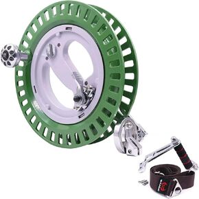 9KM DWLIFE 10.6" Professional Kite Reel with Strap, ABS Plastic&Alloy Kite String Winder with Brake System, Ratchet Lock, Ball Bearing Omnibearing, Line Guide for Large Kite