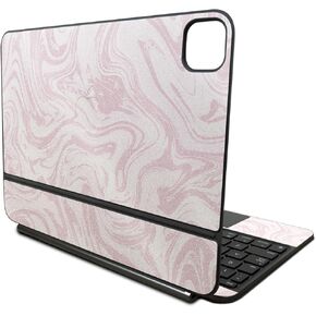 Glossy Glitter Skin Compatible with Apple Magic Keyboard for iPad Pro 11‑inch (M4) 2024 - Silky Pink - Premium 3M Vinyl Protective Wrap Decal Cover - Easy to Apply | Crafted in The USA by MightySkins