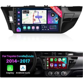 8 Ocre 8G+128G for Toyota Corolla/Levin 2014-2017 Android Car Stereo with Wireless CarPlay Android Auto AM/FM WiFi/4G,Podofo 10.1 inch Touch Screen Bluetooth Radio with GPS DSP/36 EQ Backup Camera