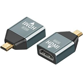 (2Pack Mini hdmi to Micro hdmi Converter Adapter Extender Adapter 4K,Mini hdmi Male to Micro hdmi Female Adapter 4K@60hz (Mini HDMI Male-Micro HDMI Female)