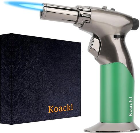 Refillable Butane Torch with Fuel Gauge & Safety Lock - Adjustable Flame - Perfect for Welding, Resin Art, & More - One-handed Operation (Butane Gas Not Included) in Kuwait