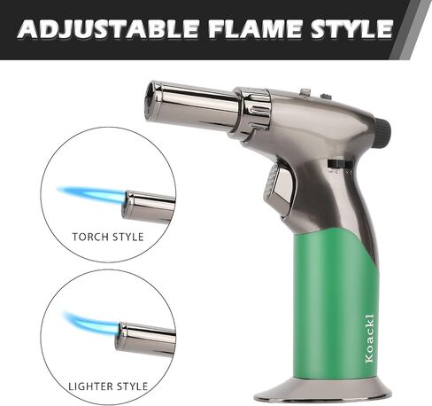Refillable Butane Torch with Fuel Gauge & Safety Lock - Adjustable Flame - Perfect for Welding, Resin Art, & More - One-handed Operation (Butane Gas Not Included) in Kuwait