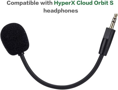 ميكروفون ألعاب بديل لسماعات الألعاب HyperX Cloud Orbit S على الكمبيوتر الشخصي PS5 PS4 Xbox Series X|S Xbox One، Mac، Mobile، Nintendo Switch، ميكروفون بوم قابل للفصل 3.5 مم in Kuwait