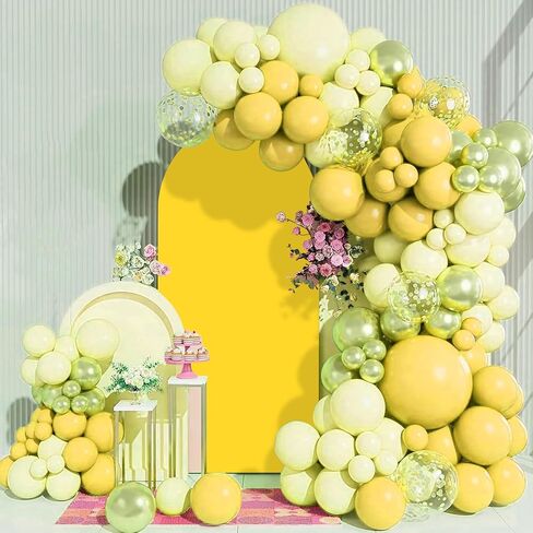 Arch Backdrop Cover, 6FT Wedding Arch Cover Spandex Fitted Arch Covers Stretchy Cardboard Chiara Wall Backdrop Stand Fabric- Yellow Arch Backdrop Panel for Birthday Party Baby Shower Banquet Decor in Saudi Arabia