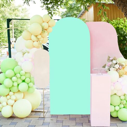 Arch Backdrop Cover, 6FT Wedding Arch Cover Spandex Fitted Arch Covers Stretchy Cardboard Chiara Wall Backdrop Stand Fabric- Yellow Arch Backdrop Panel for Birthday Party Baby Shower Banquet Decor in Kuwait