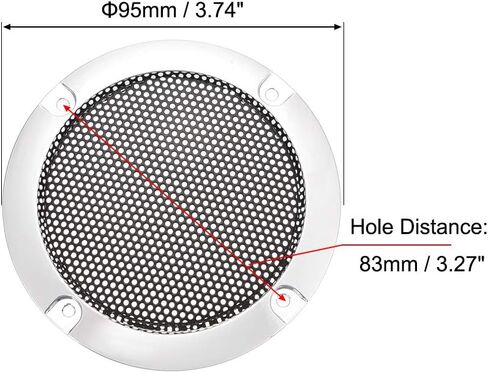 uxcell Speaker Grill Cover 3 Inch 95mm Mesh Decorative Circle Subwoofer Guard Protector Black and Silver 2pcs in Saudi Arabia