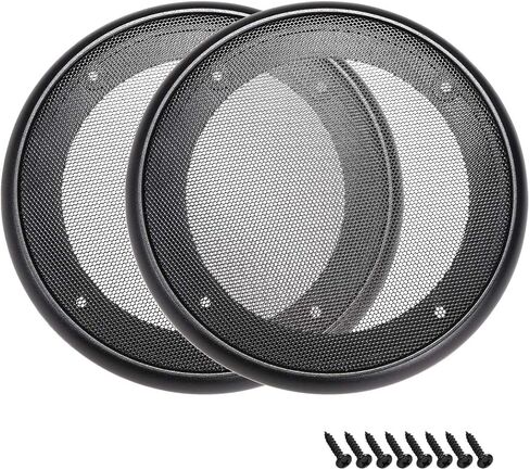 uxcell 2pcs Speaker Grill Mesh Decorative Circle Woofer Guard Protector Cover Audio Accessories 6.5" Mounting Hole Distance in Saudi Arabia