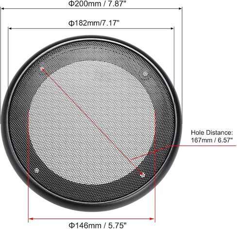 uxcell 2pcs Speaker Grill Mesh Decorative Circle Woofer Guard Protector Cover Audio Accessories 6.5" Mounting Hole Distance in Saudi Arabia
