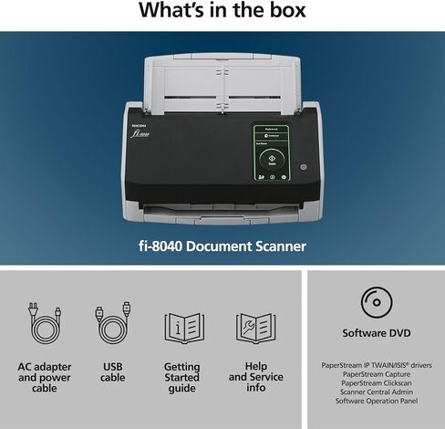 RICOH fi-8040 Fast Front Office & Desktop Document, Receipt, ID Card Scanner with 50 Page Auto Feeder and PC-Less DirectScan Capability in Saudi Arabia