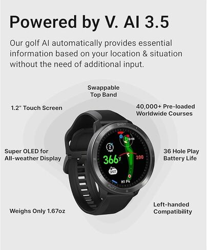 Voice Caddie T11 PRO Golf GPS Watch Bundle - Golf Swing Analyzer with Course Preview, Wind Direction/Speed - Ideal Golf Gifts for Men & Women with PlayBetter HD Screen Protectors & Portable Charger in Saudi Arabia