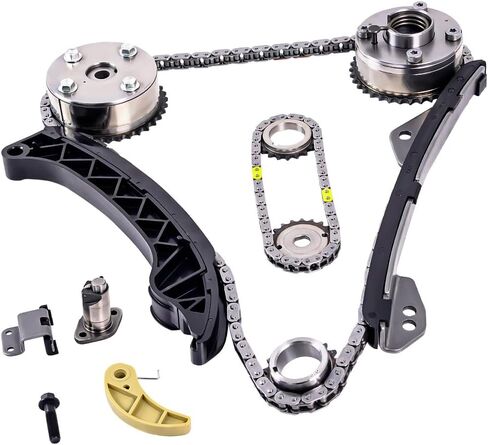 مجموعة سلسلة توقيت المحرك loosoo AT4Z6268C، متوافقة مع F-150/Flex/Taurus/Edge/Explorer/Mustang، Lincoln MKS/MKX/MKZ V6 3.7L 3.5L، شداد سلسلة التوقيت ودليل in Kuwait