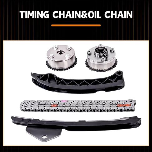 مجموعة سلسلة توقيت المحرك loosoo AT4Z6268C، متوافقة مع F-150/Flex/Taurus/Edge/Explorer/Mustang، Lincoln MKS/MKX/MKZ V6 3.7L 3.5L، شداد سلسلة التوقيت ودليل in Kuwait