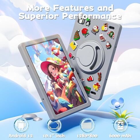 SGIN Android 12 Tablet, 10 Inch Tablet, 4GB RAM 64GB ROM with Case, Octa-Core 2.0Ghz Processor, 1280 * 800 IPS, Dual 2+5MP Camera, 6000mAh, GPS, Bluetooth, WiFi(Ivory) in Kuwait