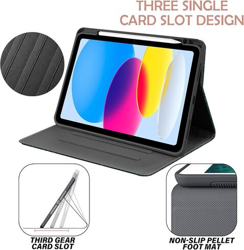 Premium Leather Compatible with iPad (A16) 11th Generation 11 Inch Case 2025,Compatible with iPad 10th Generation 10.9 Inch Case 2022,Pencil Holder Folio Crocodile Retro Women Girls-Black in Kuwait