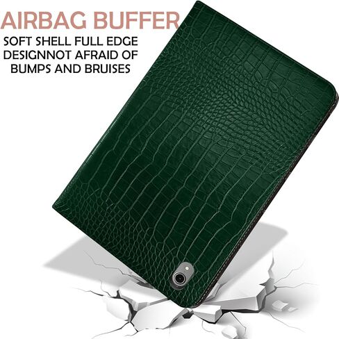Premium Leather Compatible with iPad (A16) 11th Generation 11 Inch Case 2025,Compatible with iPad 10th Generation 10.9 Inch Case 2022,Pencil Holder Folio Crocodile Retro Women Girls-Black in Kuwait