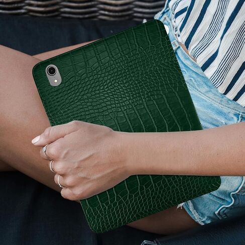 Premium Leather Compatible with iPad (A16) 11th Generation 11 Inch Case 2025,Compatible with iPad 10th Generation 10.9 Inch Case 2022,Pencil Holder Folio Crocodile Retro Women Girls-Black in Kuwait