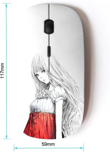 [ Optical 2.4G Wireless Mouse ] Girl Japanese Asian Anime Art Red White in Saudi Arabia