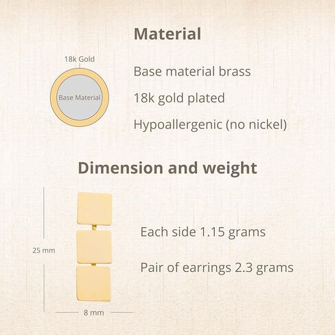 أقراط أذن مطلية بالذهب عيار 18 قيراط من أتينا للنساء | مجموعة صغيرة in Kuwait