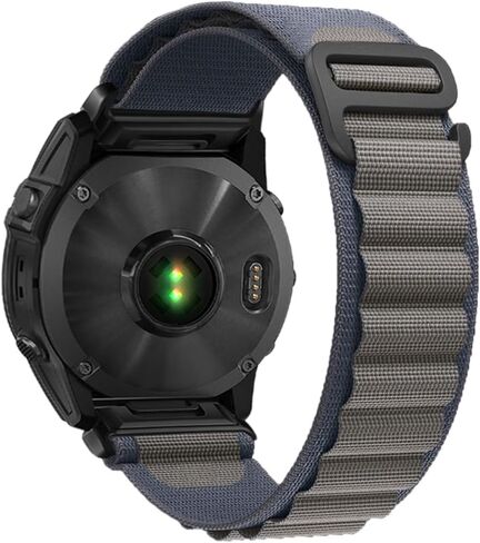 Nylon Watch Band 26mm for Garmin Fenix 7X / Fenix 6X / Fenix 5X / Enduro 2, Hook and Loop Fasteners Watch Strap with Stainless Steel Clasp for Tactix 7 Pro, Instinct, Descent in Kuwait